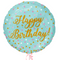 Blue and Gold Sparkles Happy Birthday Balloon Bouquet