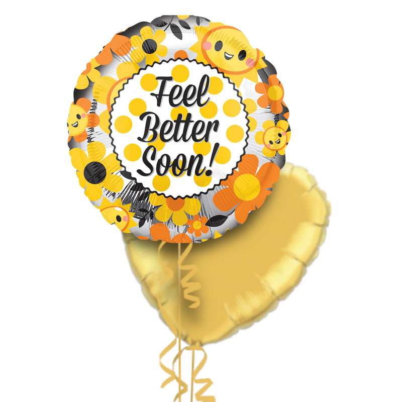 Feel Better Soon Flower and Sun Themed Balloon Bouquet
