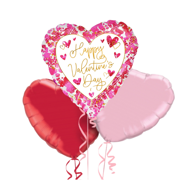 Happy Valentine's Day Pink Watercolour Balloon Bouquet