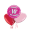 Happy Birthday 16th Pink Foil Balloon Bouquet