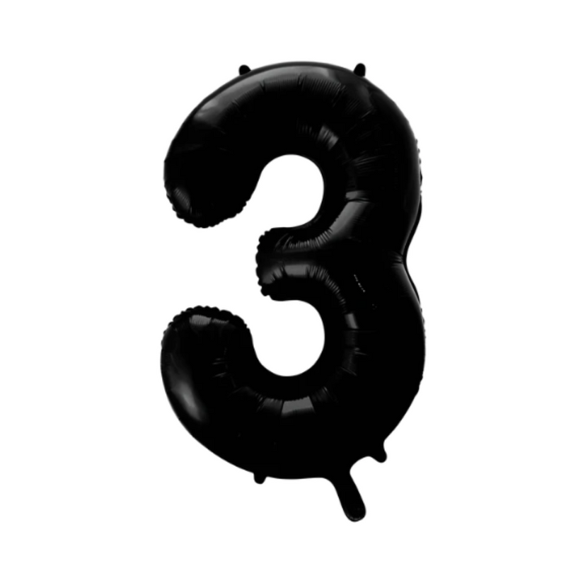 Black Number Large Shape Balloon