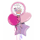 Christening Pink Elephant and Friends Foil Balloon Bouquet