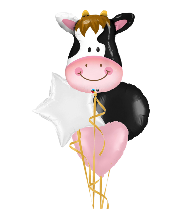 Moo Cow Foil Balloon Bouquet