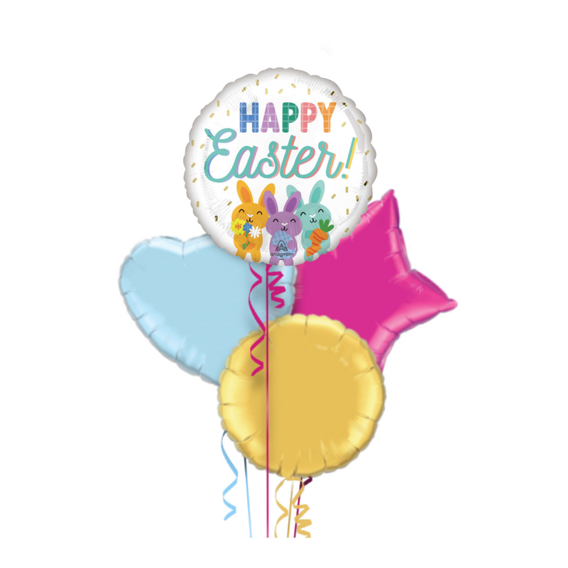 Happy Easter Bunnies Balloon Bouquet