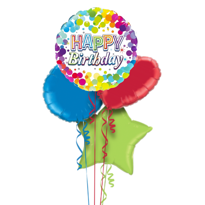 Happy Birthday Colours Balloon Bouquet