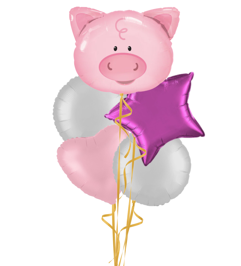Cute Pink Piggy Balloon Bouquet