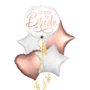 Team Bride White and  Rose Gold Themed Foil Balloon Bouquet