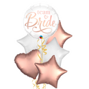 Team Bride White and  Rose Gold Themed Foil Balloon Bouquet