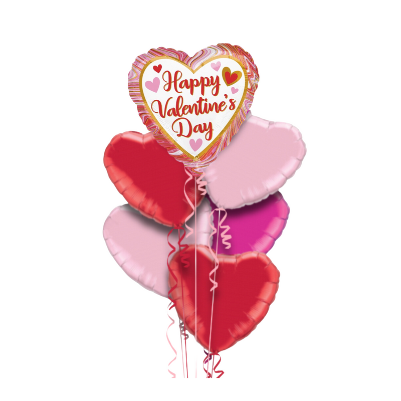 Happy Valentine's Day Marbled Balloon Bouquet