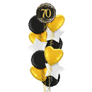 Happy 70th Birthday Black and Gold Balloon Bouquet