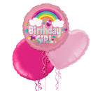 Birthday Girl Pink Rainbow Balloon Bouquet