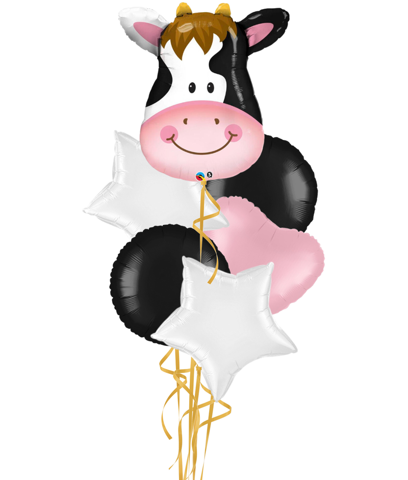 Moo Cow Foil Balloon Bouquet