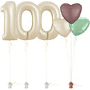 Cream 100th Birthday Balloon Bouquet Set