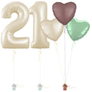 Cream 21st Birthday Balloon Bouquet Set