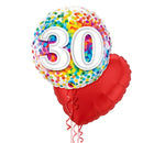 Happy 30th Birthday Rainbow Confetti Balloon Bouquet