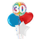Happy 30th Birthday Rainbow Confetti Balloon Bouquet