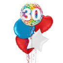Happy 30th Birthday Rainbow Confetti Balloon Bouquet