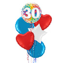 Happy 30th Birthday Rainbow Confetti Balloon Bouquet
