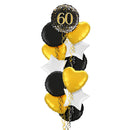 Happy 60th Birthday Black and Gold Balloon Bouquet