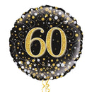 Happy 60th Birthday Black and Gold Balloon Bouquet