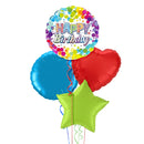Happy Birthday Splash Colours Balloon Bouquet