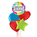 Happy Birthday Splash Colours Balloon Bouquet