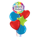 Happy Birthday Splash Colours Balloon Bouquet
