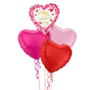 Happy Valentine's Day Pink Watercolour Balloon Bouquet