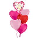 Happy Valentine's Day Pink Watercolour Balloon Bouquet