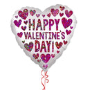 Happy Valentine's Day Sequin Hearts Balloon Bouquet