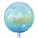 Hello World Blue Gradient Balloon Bouquet