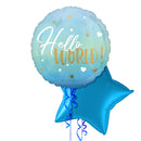 Hello World Blue Gradient Balloon Bouquet