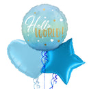 Hello World Blue Gradient Balloon Bouquet