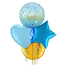 Hello World Blue Gradient Balloon Bouquet