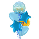 Hello World Blue Gradient Balloon Bouquet