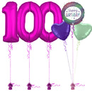 Hot Pink 100th Birthday Balloon Bouquet Set