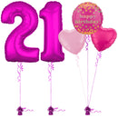 Hot Pink 21st Birthday Balloon Bouquet Set