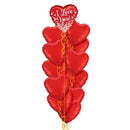 I Love You Confetti Hearts Balloon Bouquet