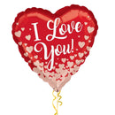 I Love You Confetti Hearts Balloon Bouquet
