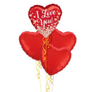 I Love You Confetti Hearts Balloon Bouquet