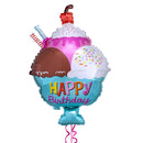 Ice Cream Bowl Happy Birthday Foil Balloon Bouquet