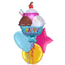 Ice Cream Bowl Happy Birthday Foil Balloon Bouquet