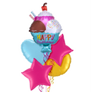 Ice Cream Bowl Happy Birthday Foil Balloon Bouquet