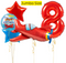 Red Plane Birthday Balloon Set (One Number)