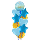 Hello World Blue Gradient Balloon Bouquet