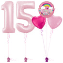 Pastel Pink 15th Birthday Balloon Bouquet Set