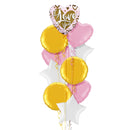 Pink and Gold I Love You Balloon Bouquet