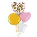 Pink and Gold I Love You Balloon Bouquet