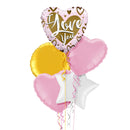 Pink and Gold I Love You Balloon Bouquet