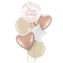 Happy Birthday Rose Gold Balloon Bouquet